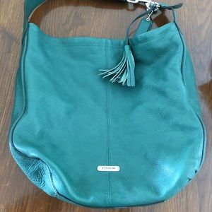 Coach authentic emerald leather shoulder bag.